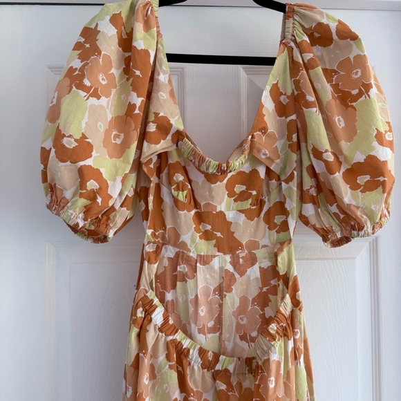 MOLLY GREEN Orange Floral Giovanna Jumpsuit M - Picture 5 of 9